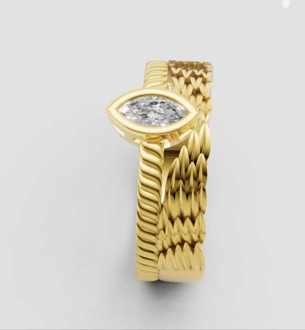 Feather Wedding Ring