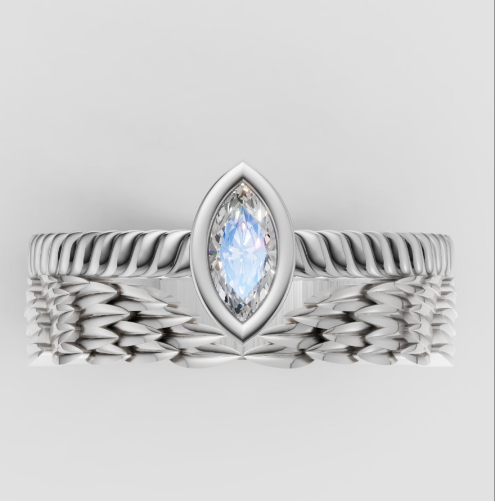 Feather Wedding Ring