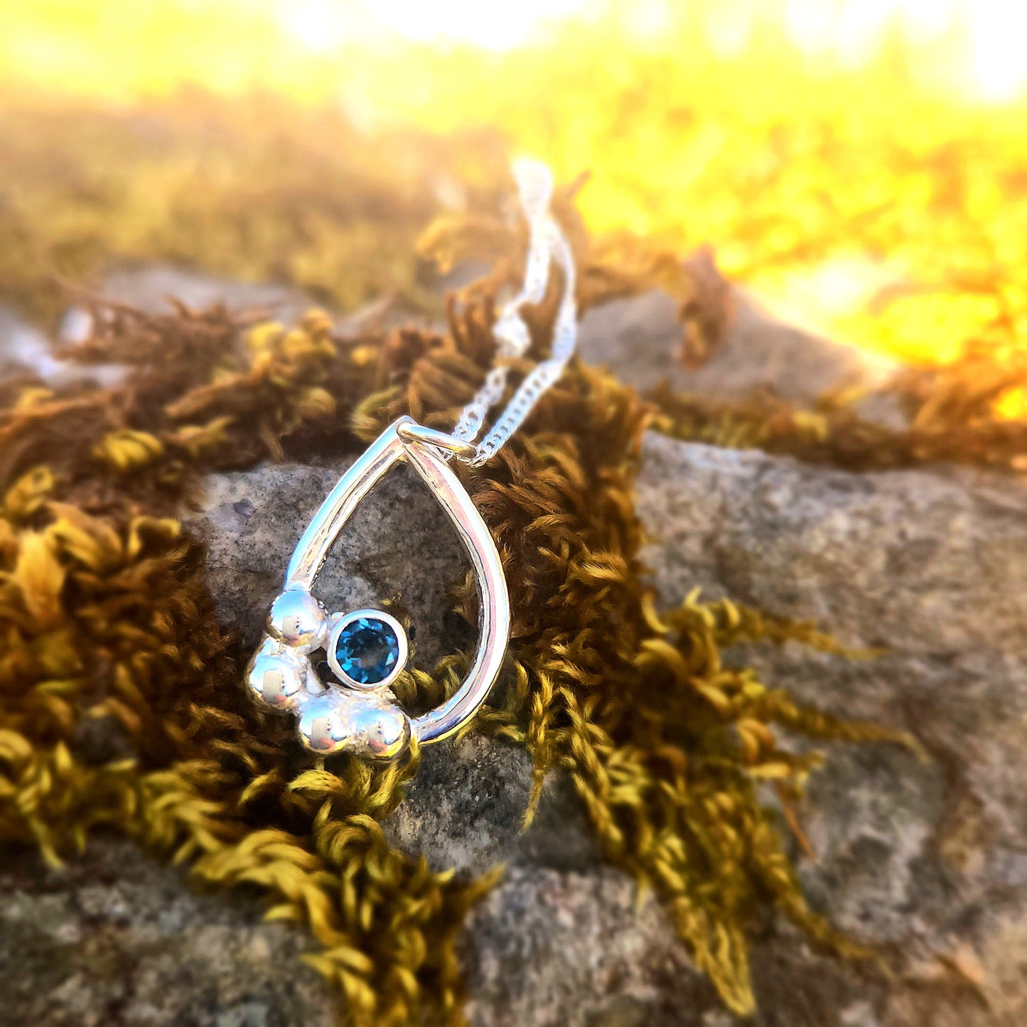 One of a kind pear drop pendant