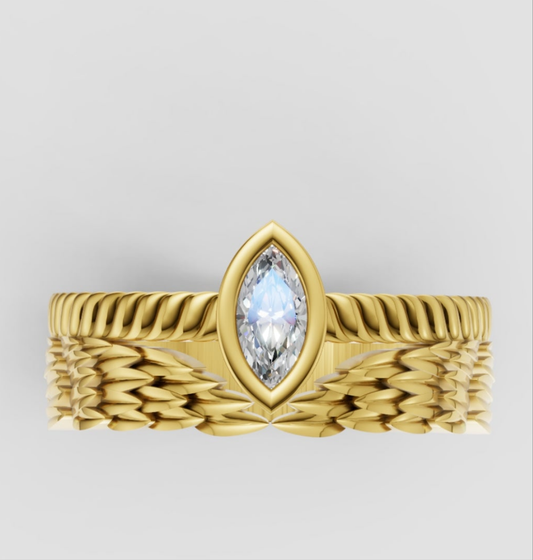 Feather Wedding Ring