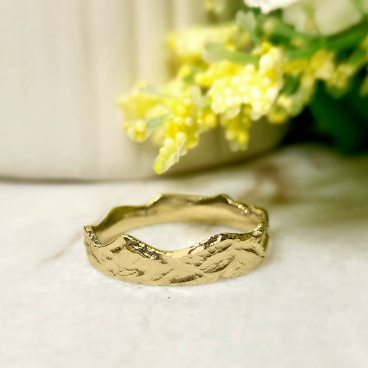 Gold Skiddaw textured Ring